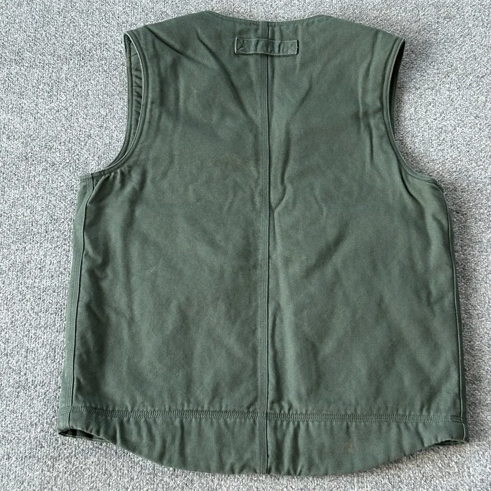 Duluth Trading Jacket Mens‎ Medium Green Iron Range Fire Hose Sherpa Lined Vest